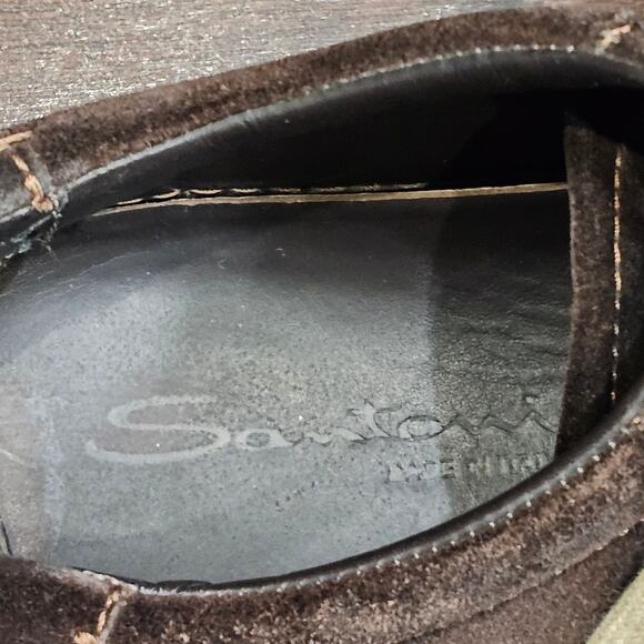 Santoni Brown Suede Sneakers Lace up Mens size 11.5 D - Picture 3 of 10